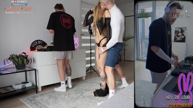 A Sexy DJ Invites a Hottie to the Studio, But His Buddy Turns Out to Be Bolder and Hotter